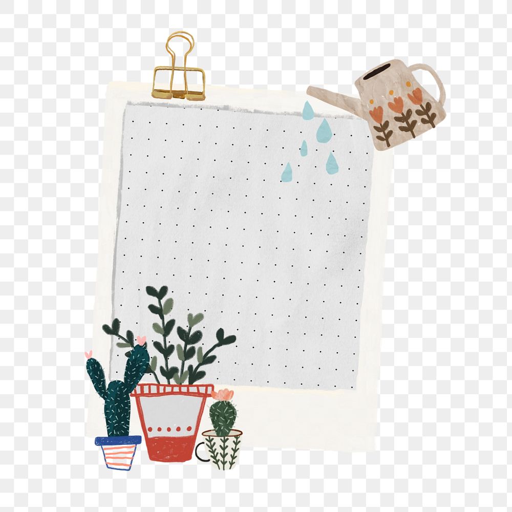 Editable dotted note paper element, plant lover design