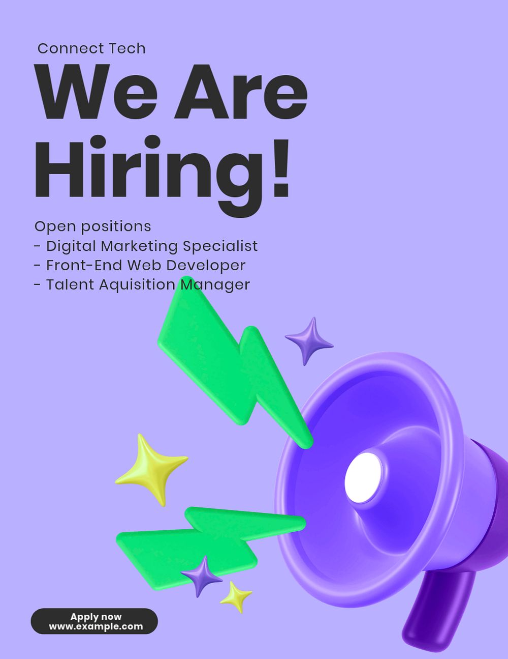 We are hiring, editable flyer template