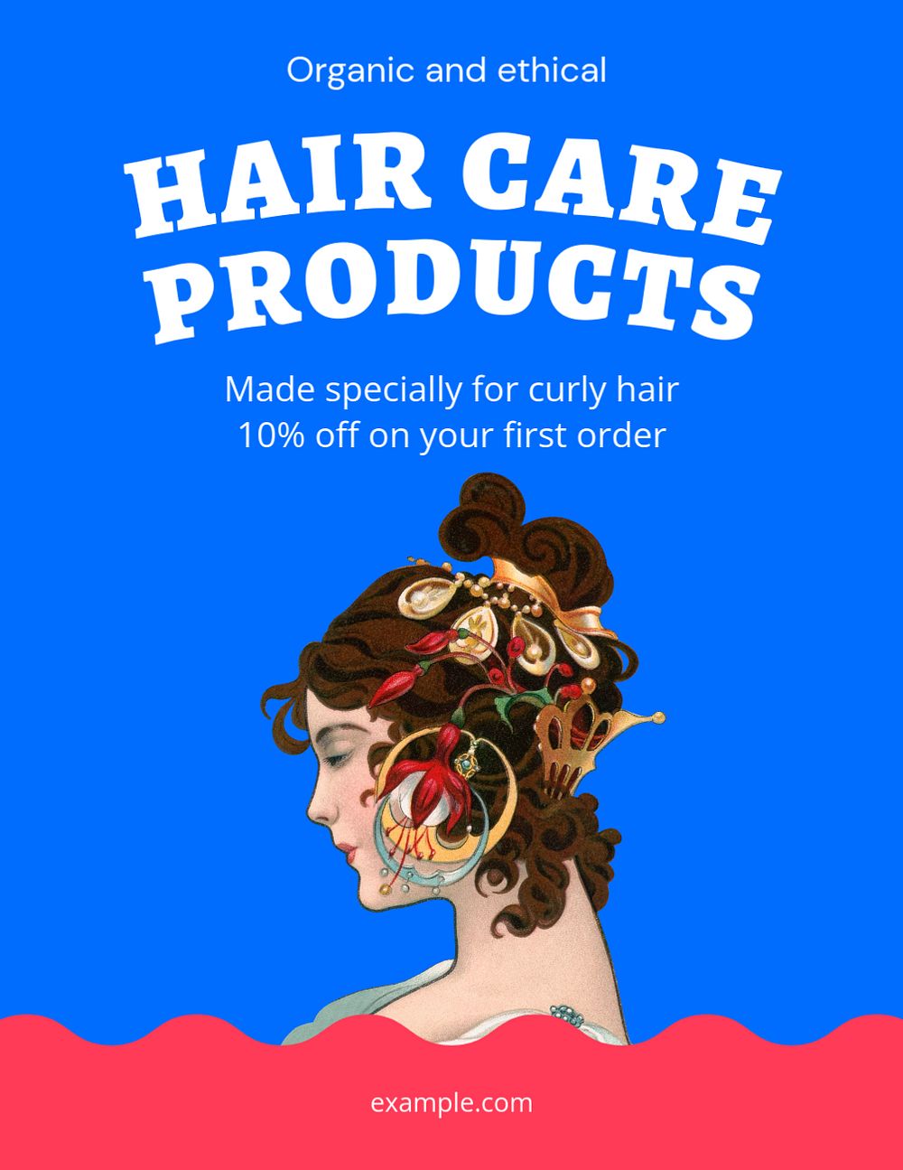 Hair care products, editable flyer template for branding