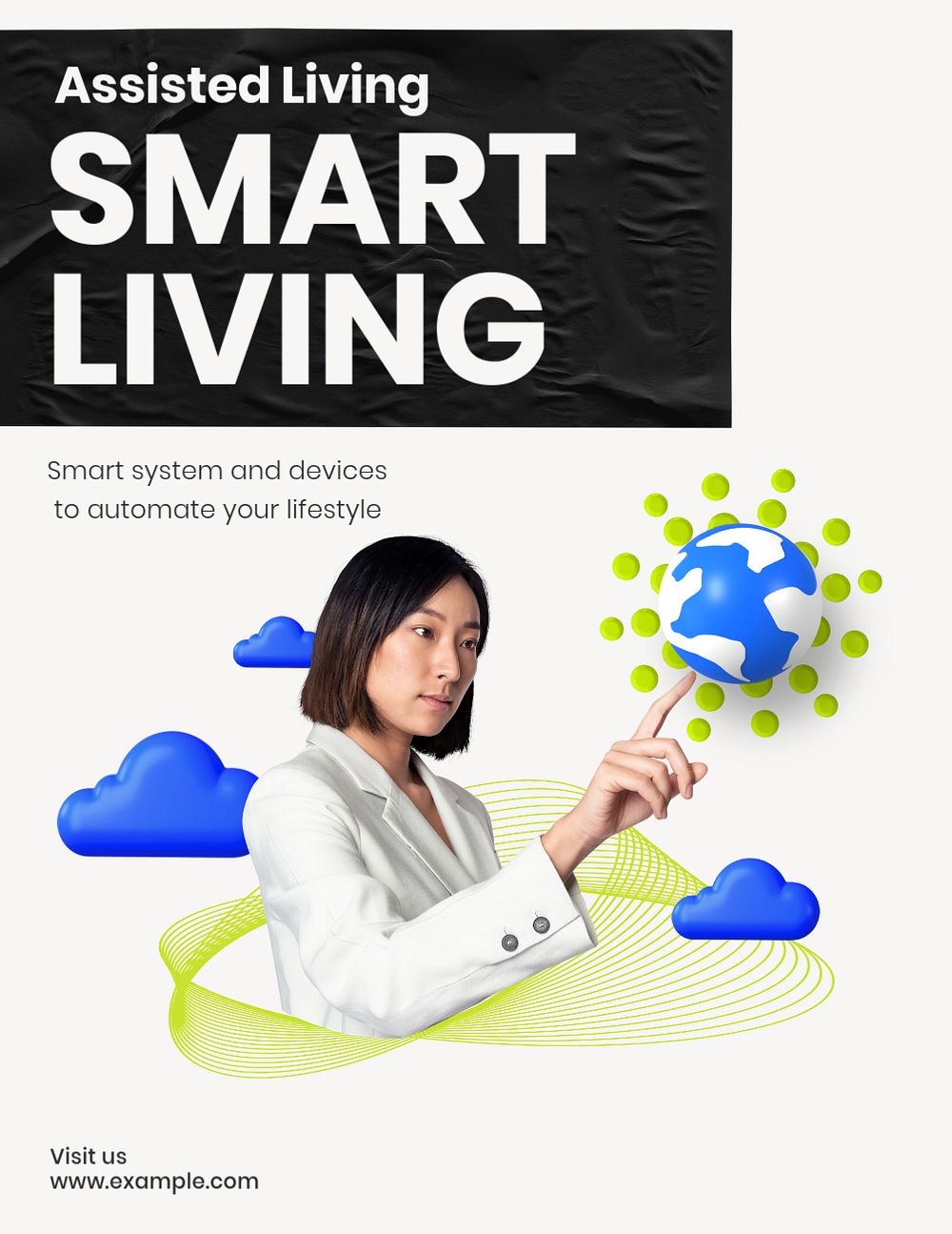 Smart living, editable flyer template