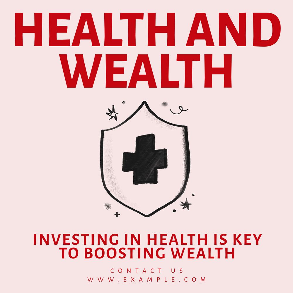 Health and wealth Facebook ad template, editable text & design