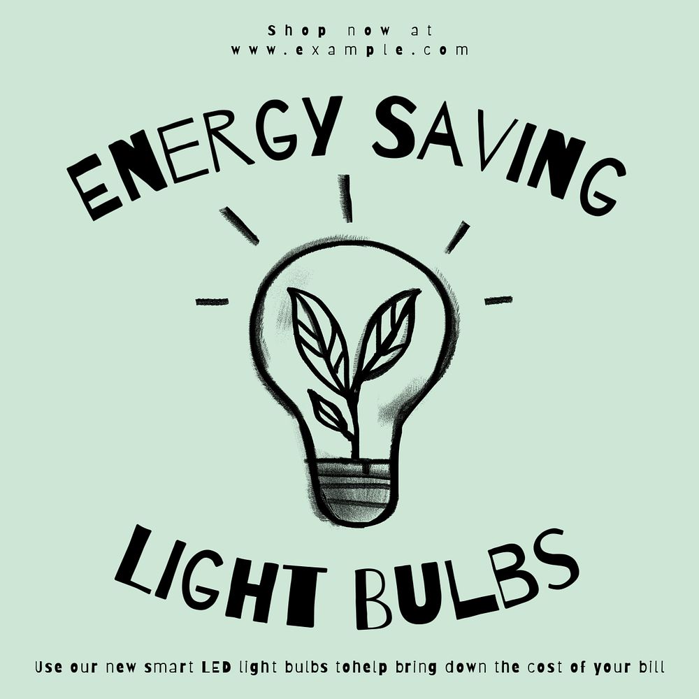 Light bulb Facebook ad template, editable text & design