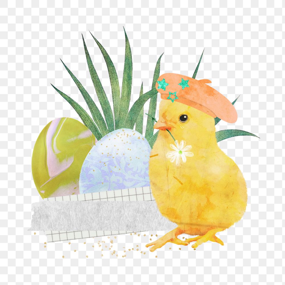 Little chick element, editable Easter design