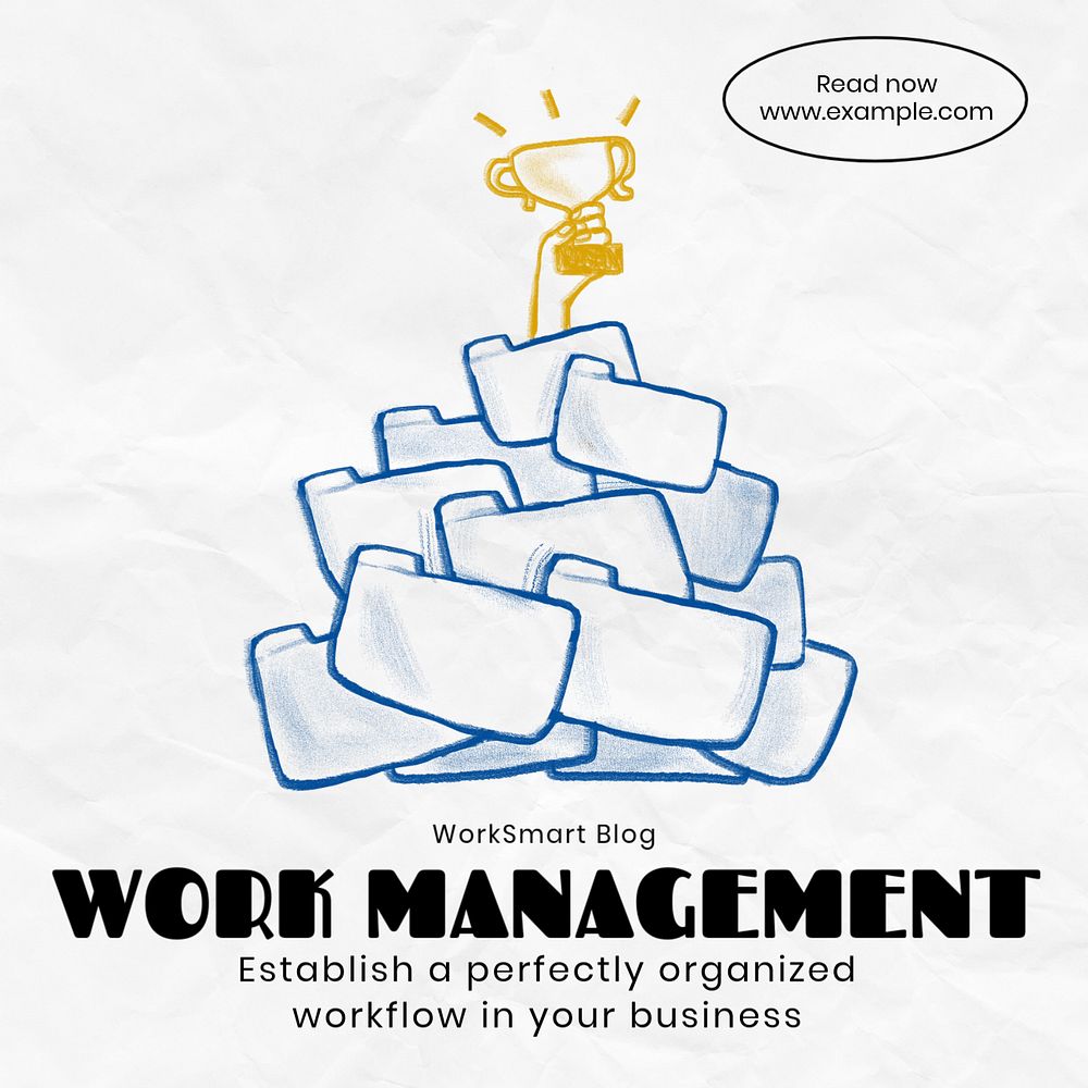 Work management Facebook ad template, editable text & design