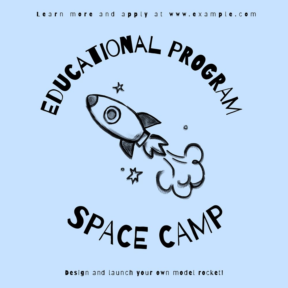 Space camp Facebook ad template, editable text & design