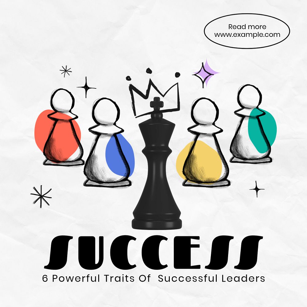 Successful leaders Facebook ad template, editable text & design