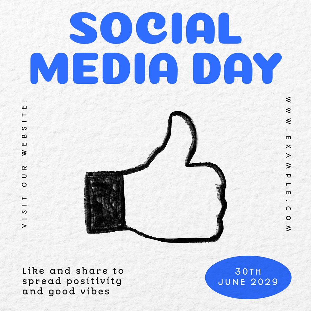 Social media day Facebook ad template, editable text & design