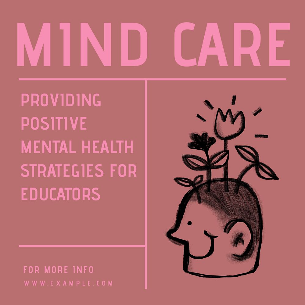 Mind care Facebook ad template, editable text & design