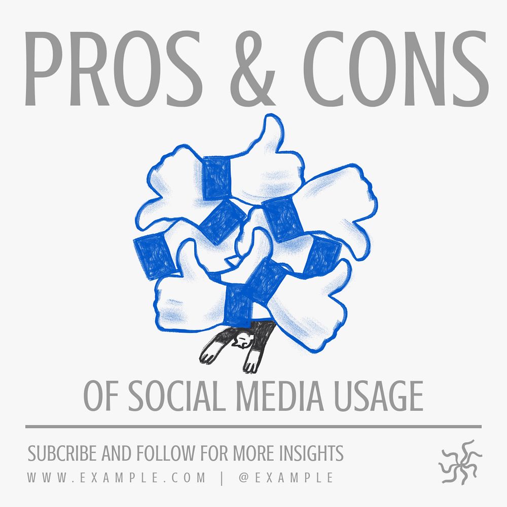 Pros and cons Facebook ad template, editable text & design