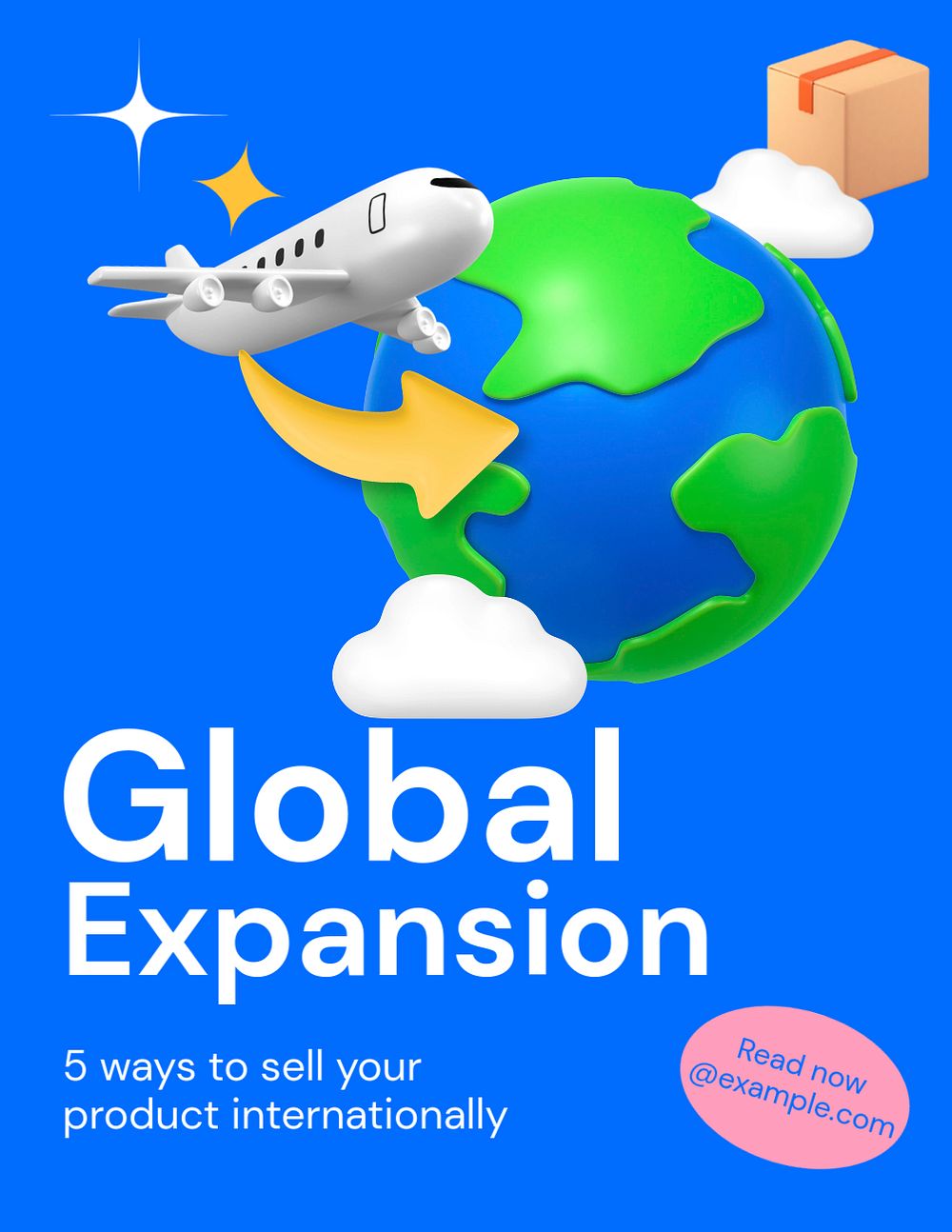 Global expansion, editable flyer template for branding