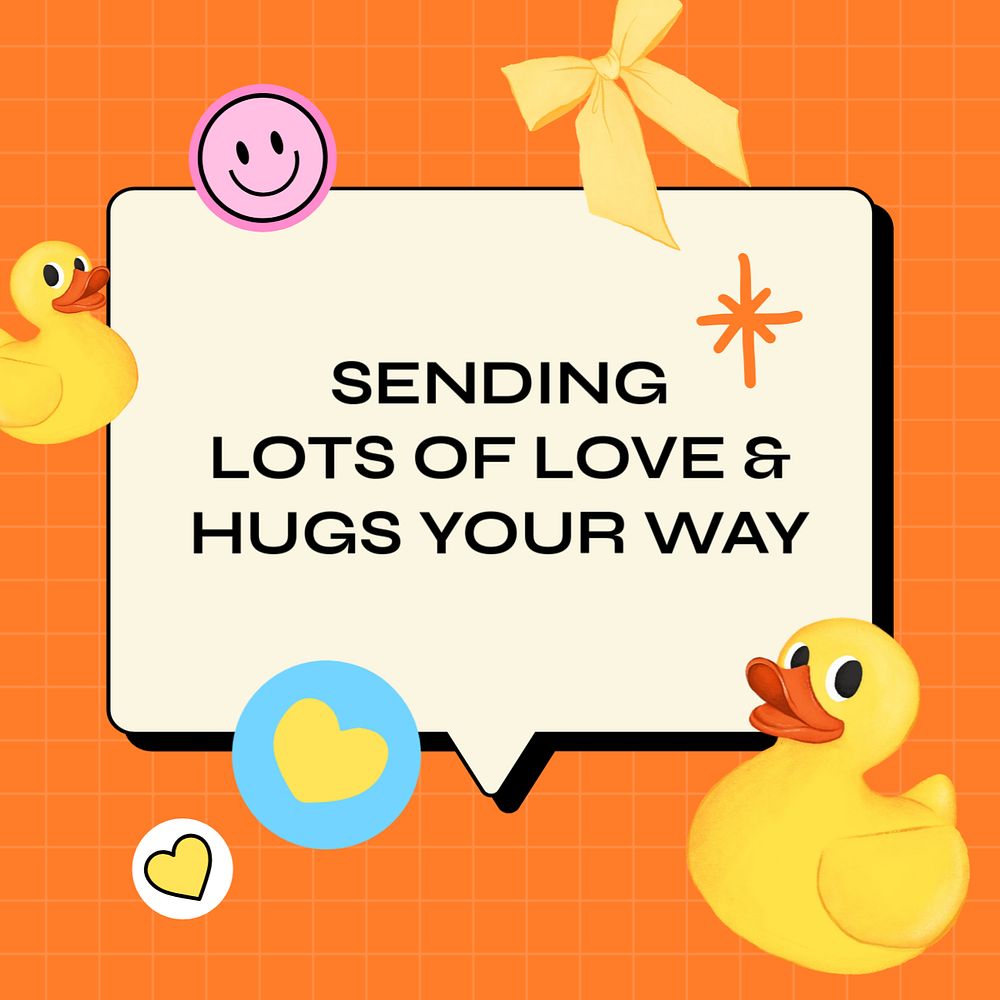 Love message Instagram post template, editable digital painting remix