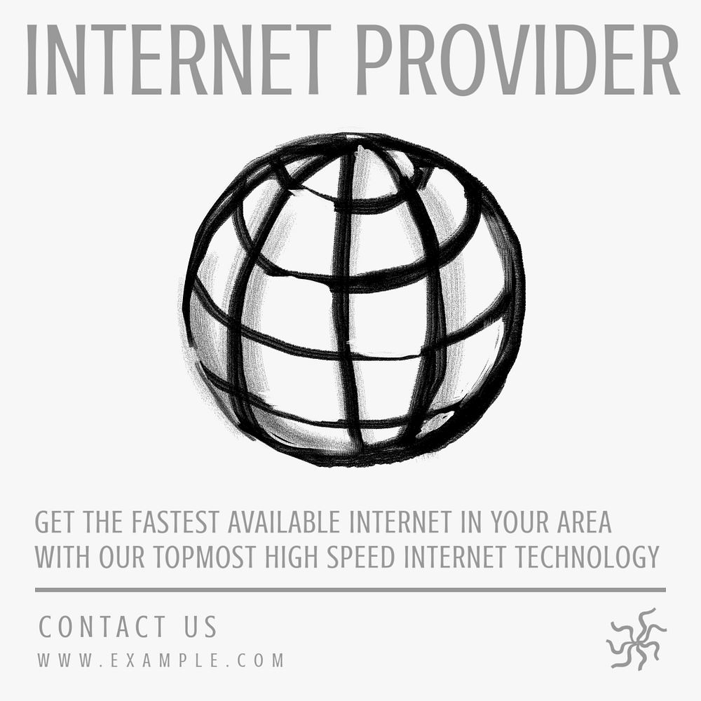 Internet provider Facebook ad template, editable text & design