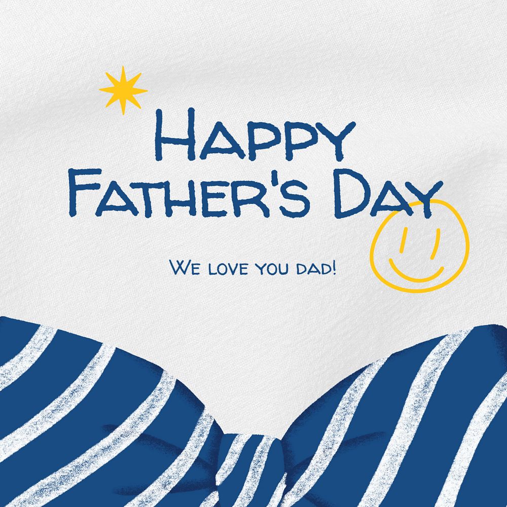 Father's day Instagram post template, editable digital painting remix