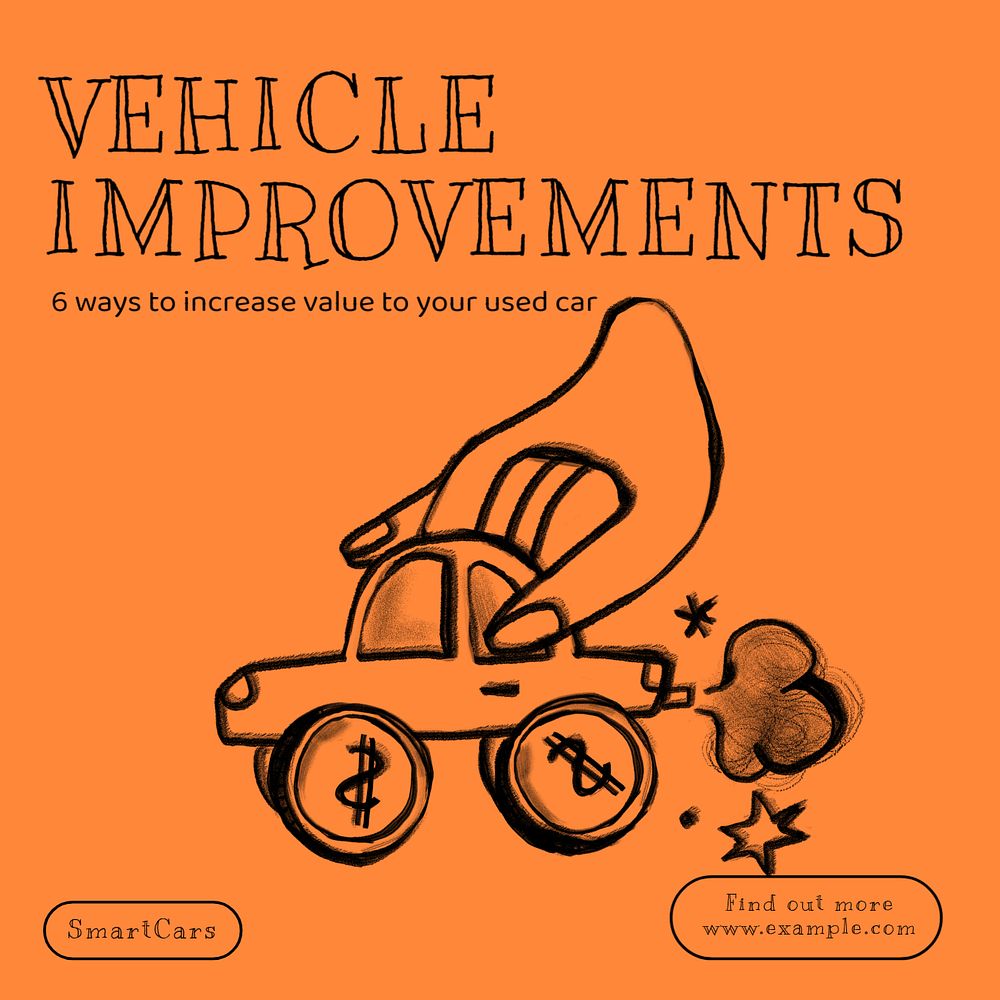 Vehicle improvements Facebook ad template, editable text & design