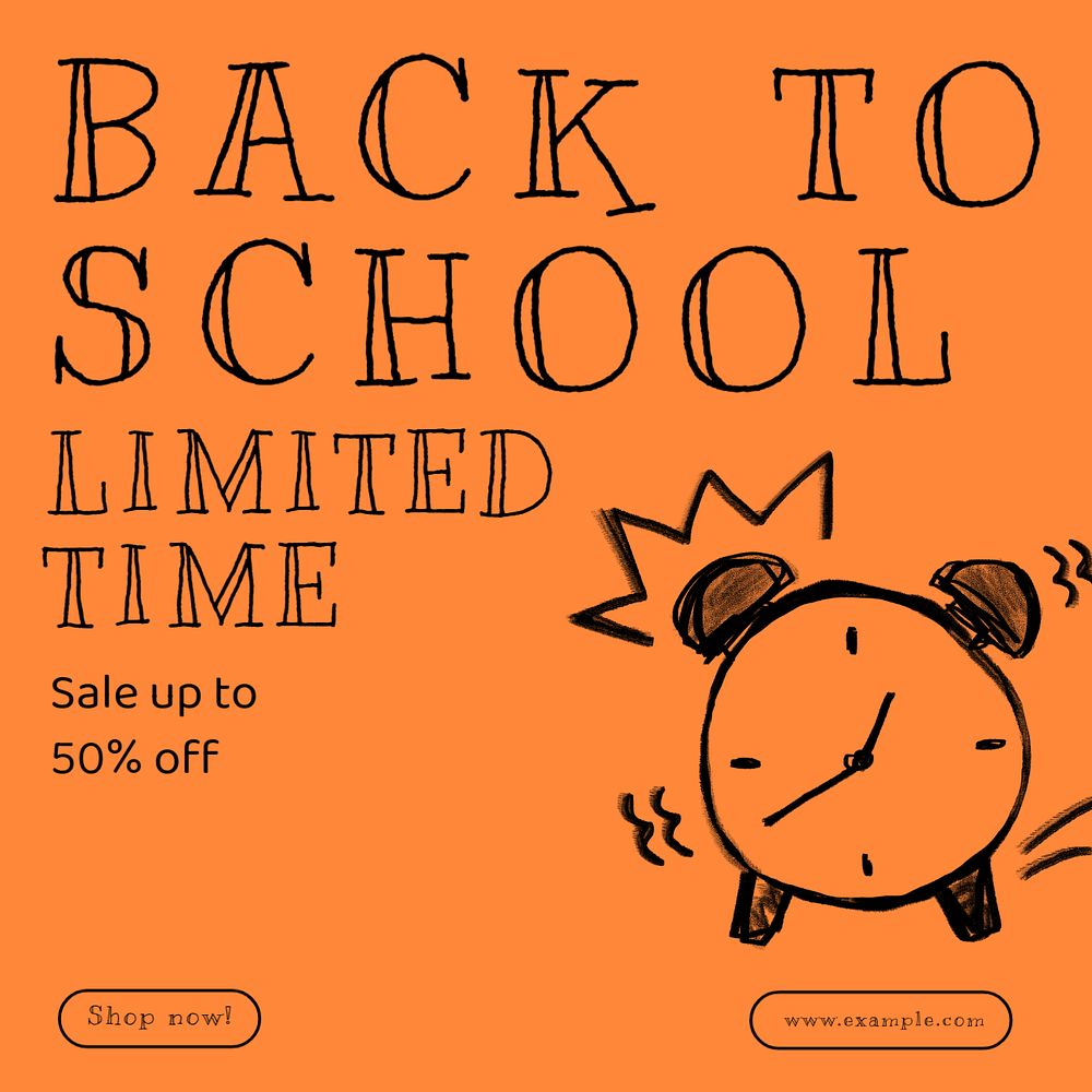 Back to school Facebook ad template, editable text & design