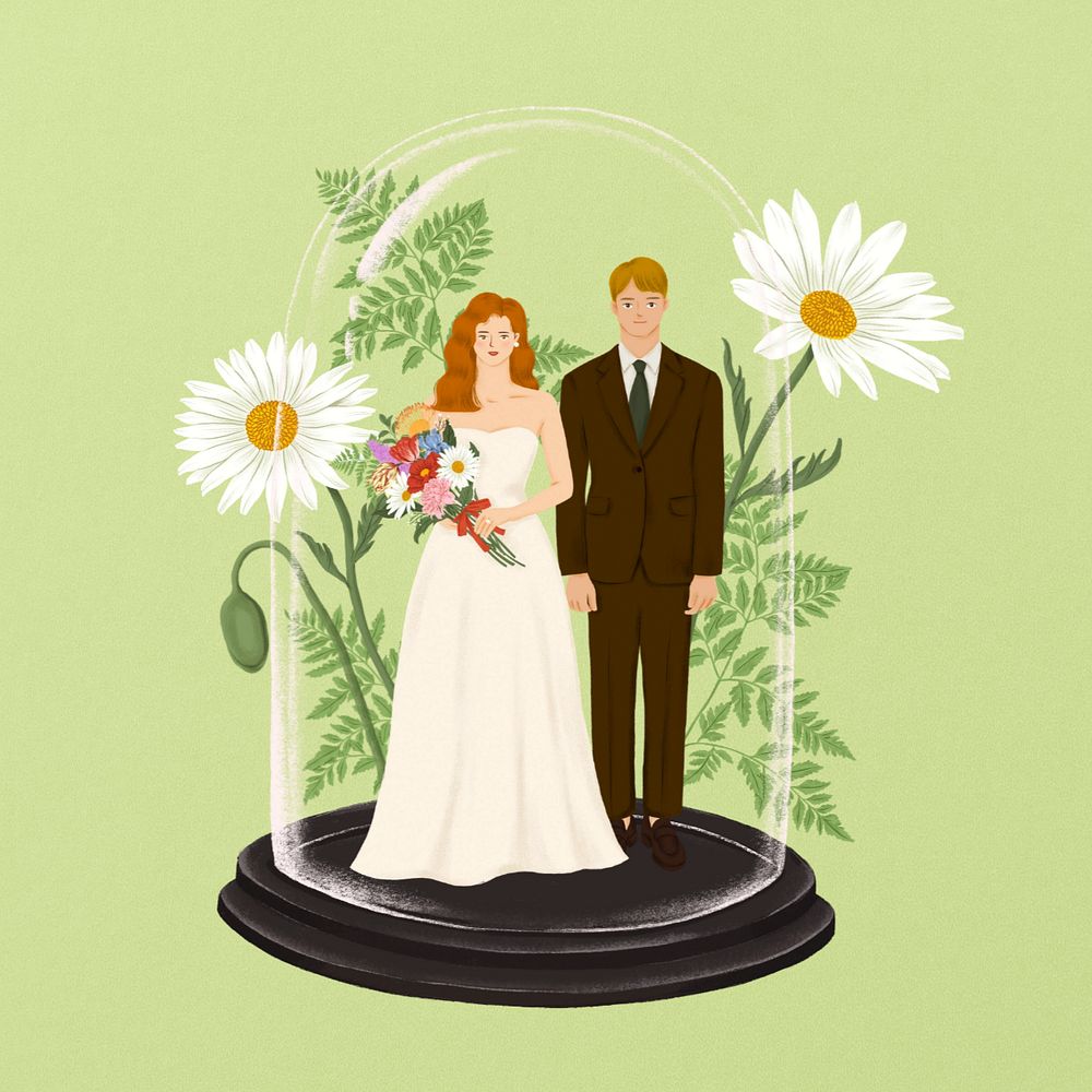 Wedding ceremony clipart, editable celebration digital painting remix