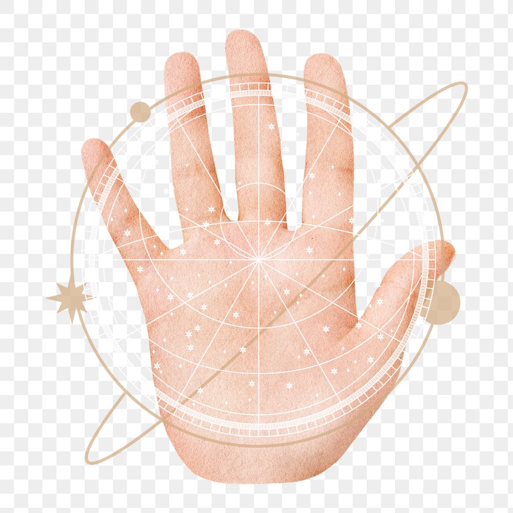 Palm reading astrology element, editable fortune telling collage design