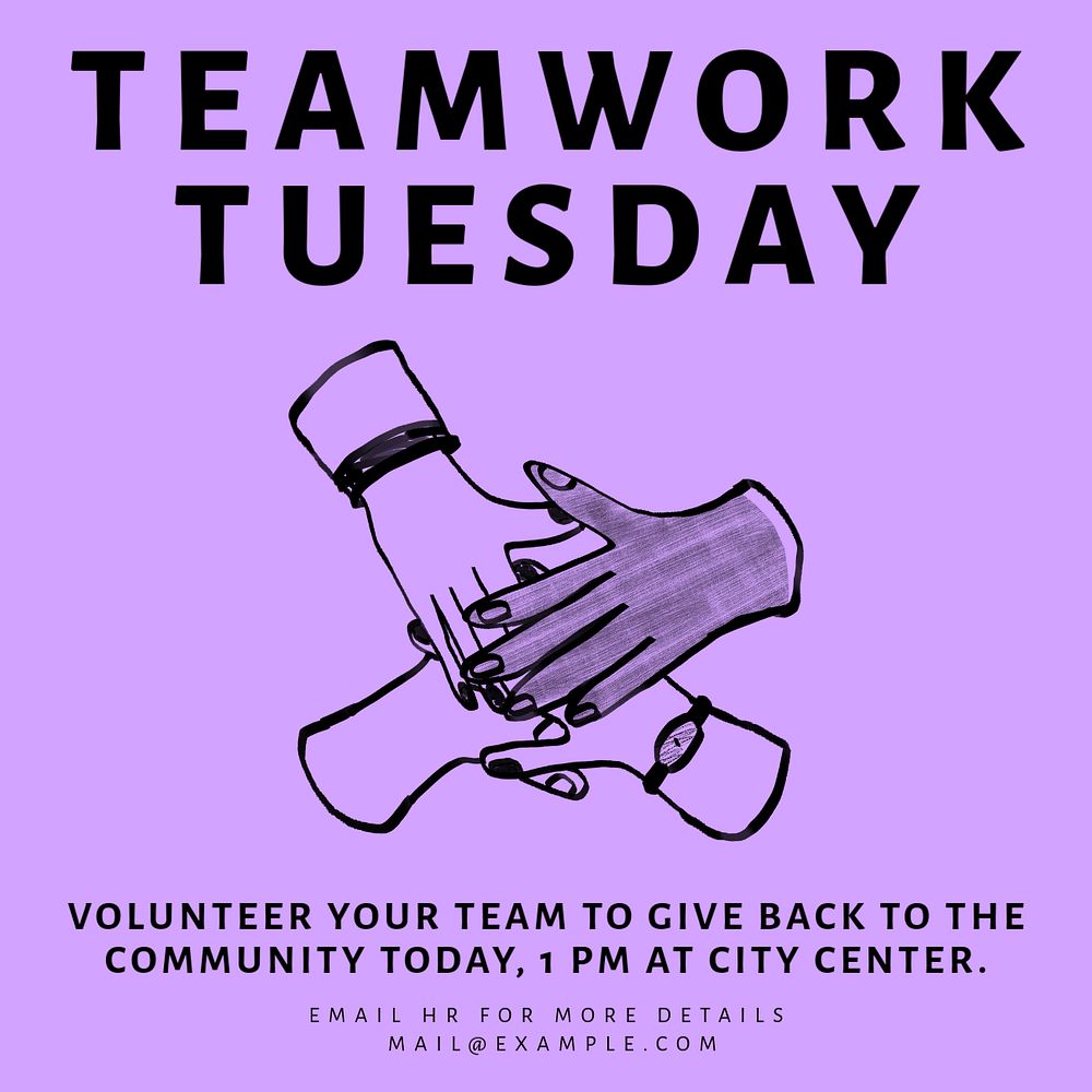 Team Volunteering day Facebook ad template, editable text & design