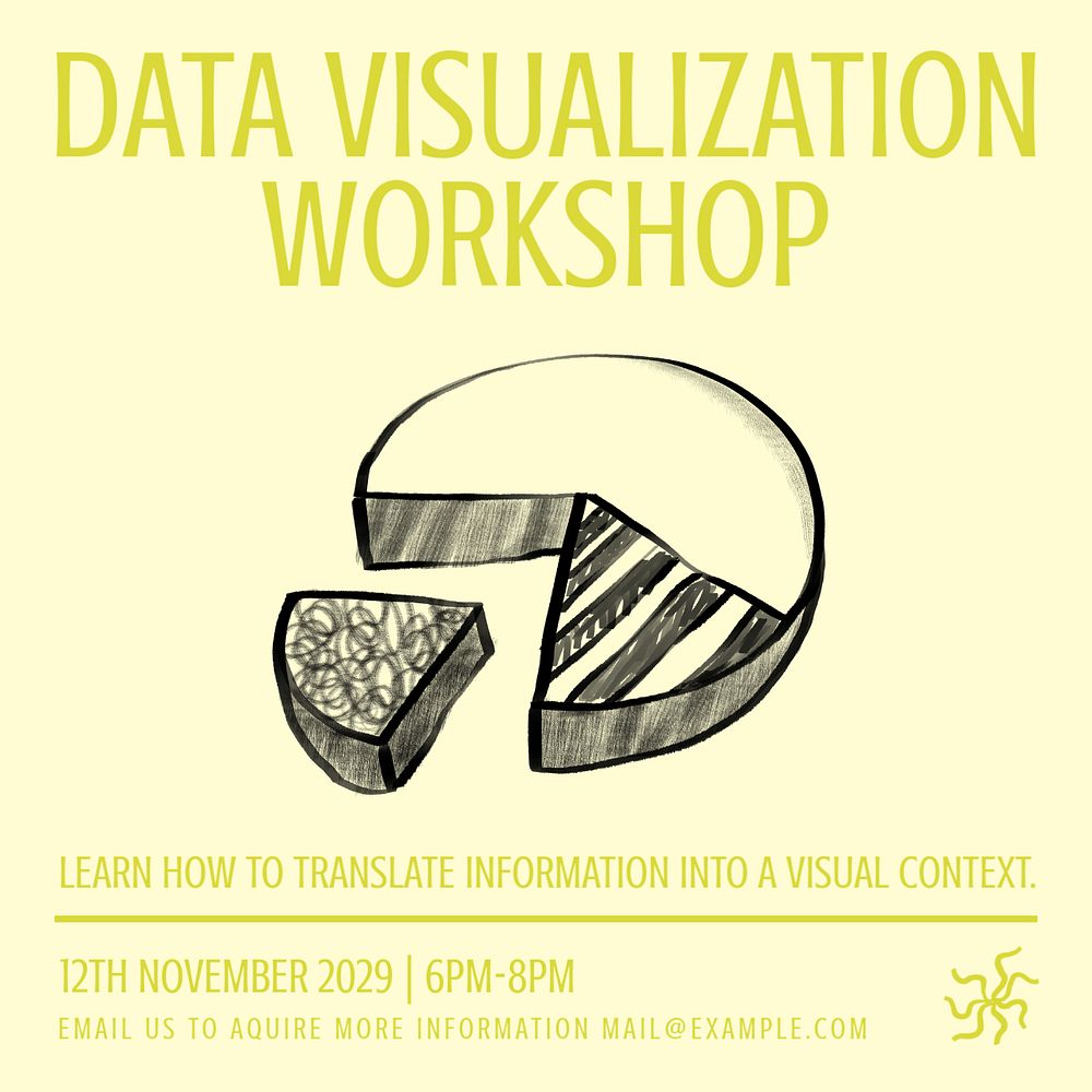 Data visualization workshop Facebook ad template, editable text & design