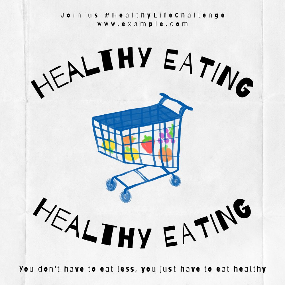 Healthy eating Facebook ad template, editable text & design