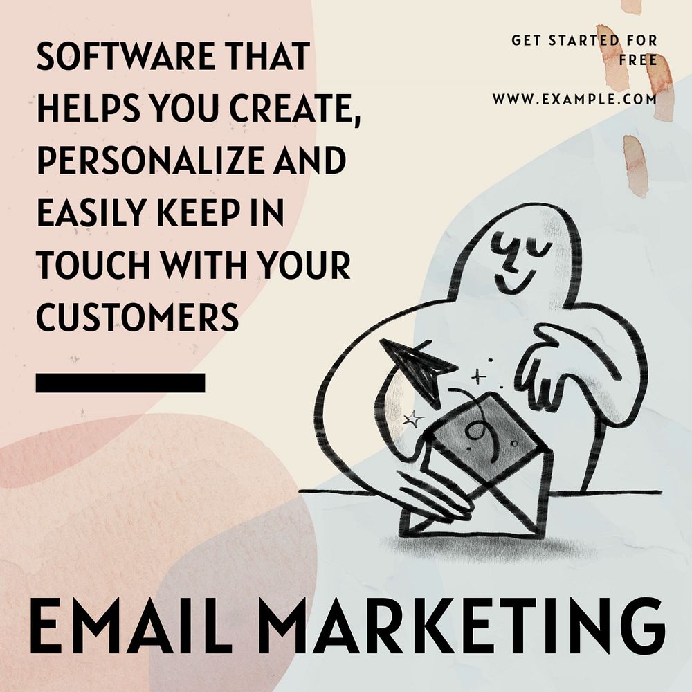 Email marketing software Facebook ad template, editable text & design