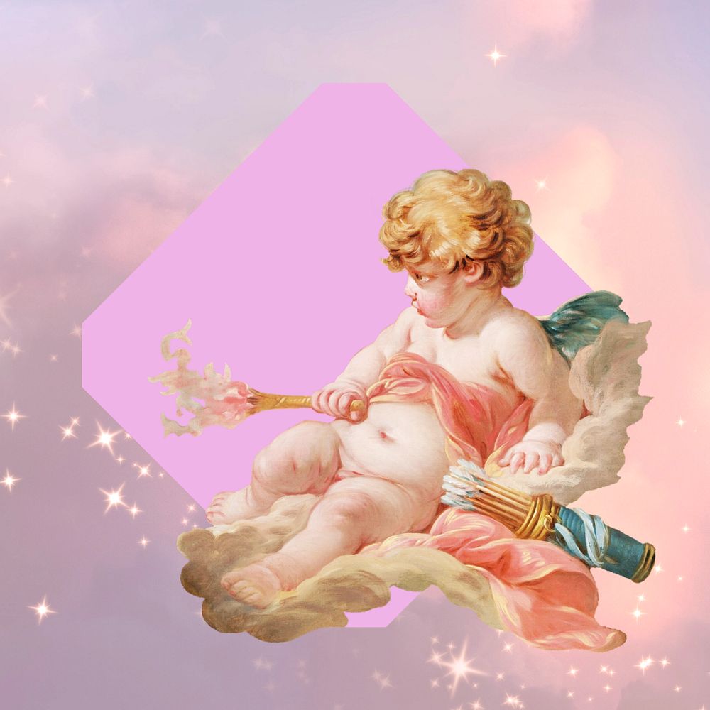 Aesthetic cupid background, editable design. Remixed by rawpixel.