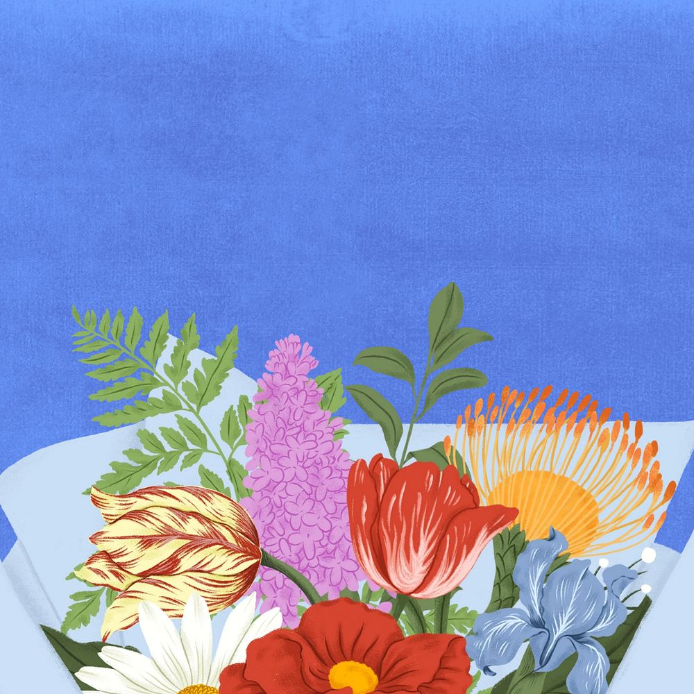 Valentine's flower bouquet, editable aesthetic digital painting remix