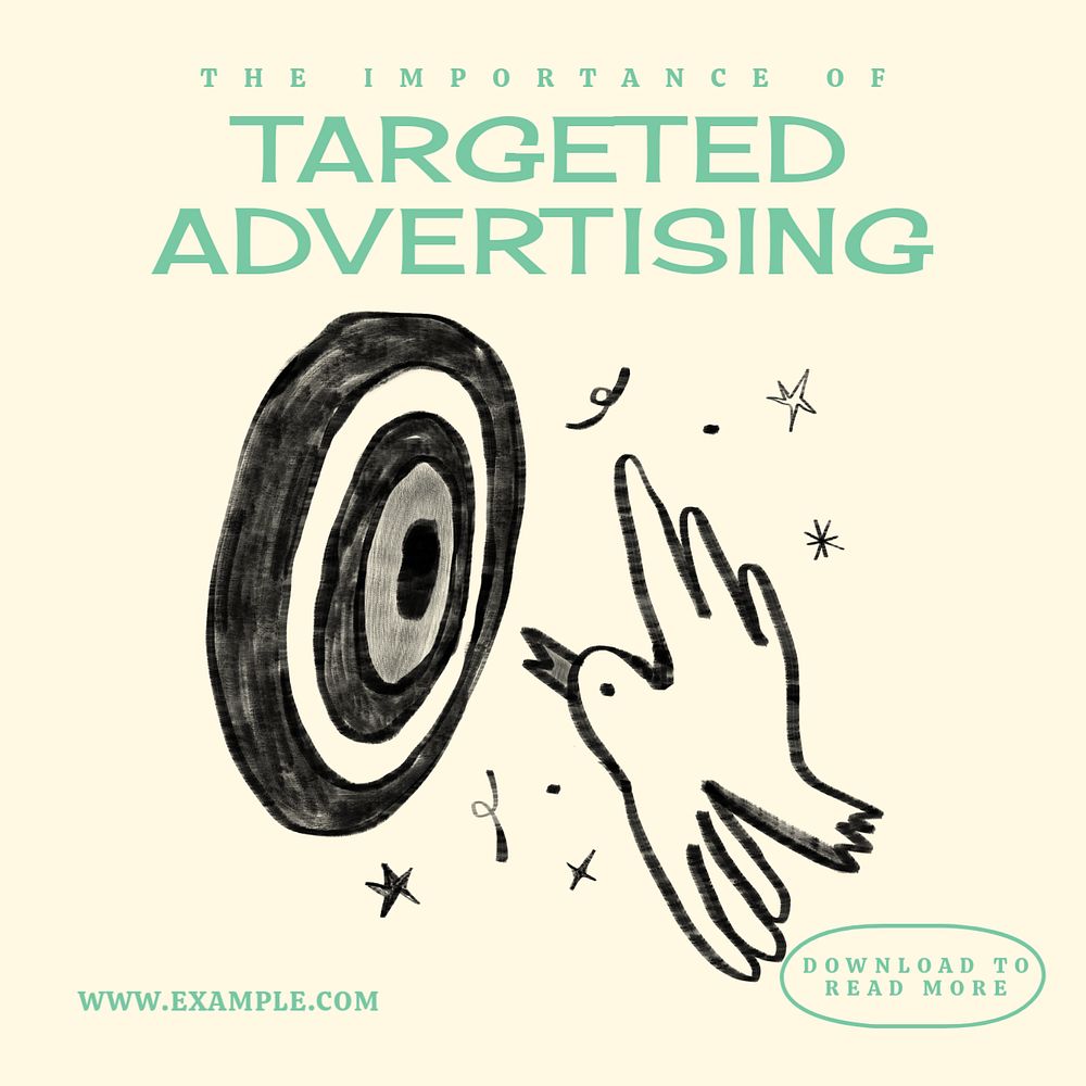 Targeted advertising Facebook ad template, editable text & design