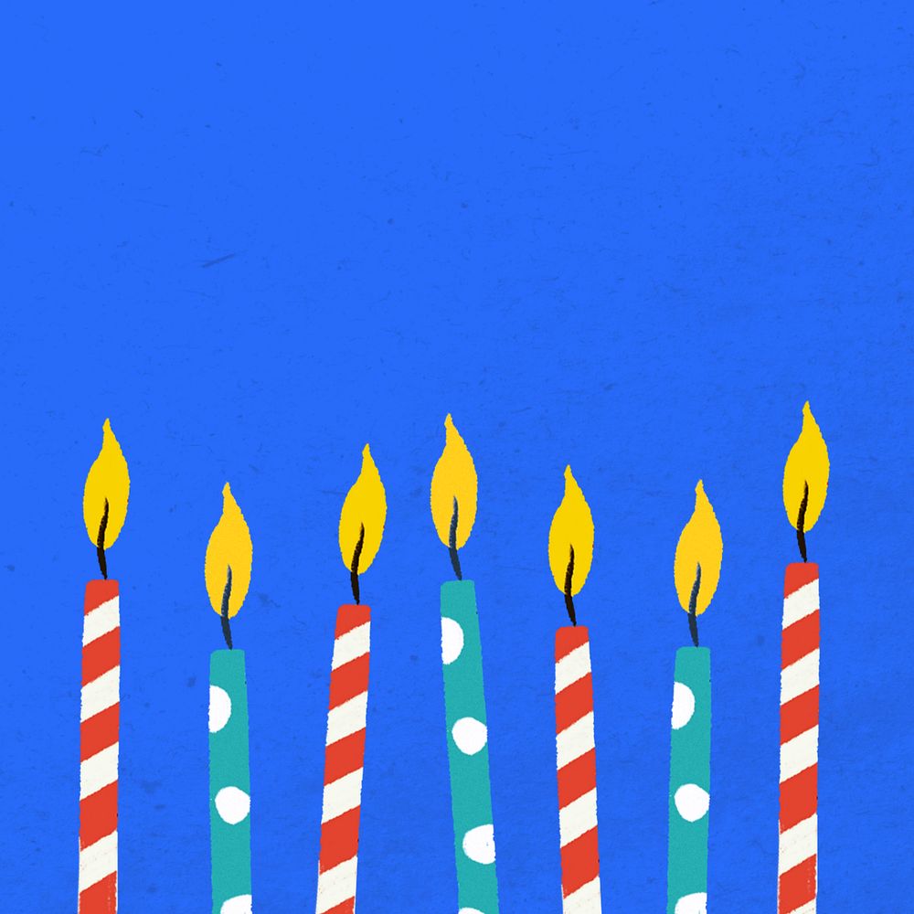 Birthday candles border, editable party digital painting remix