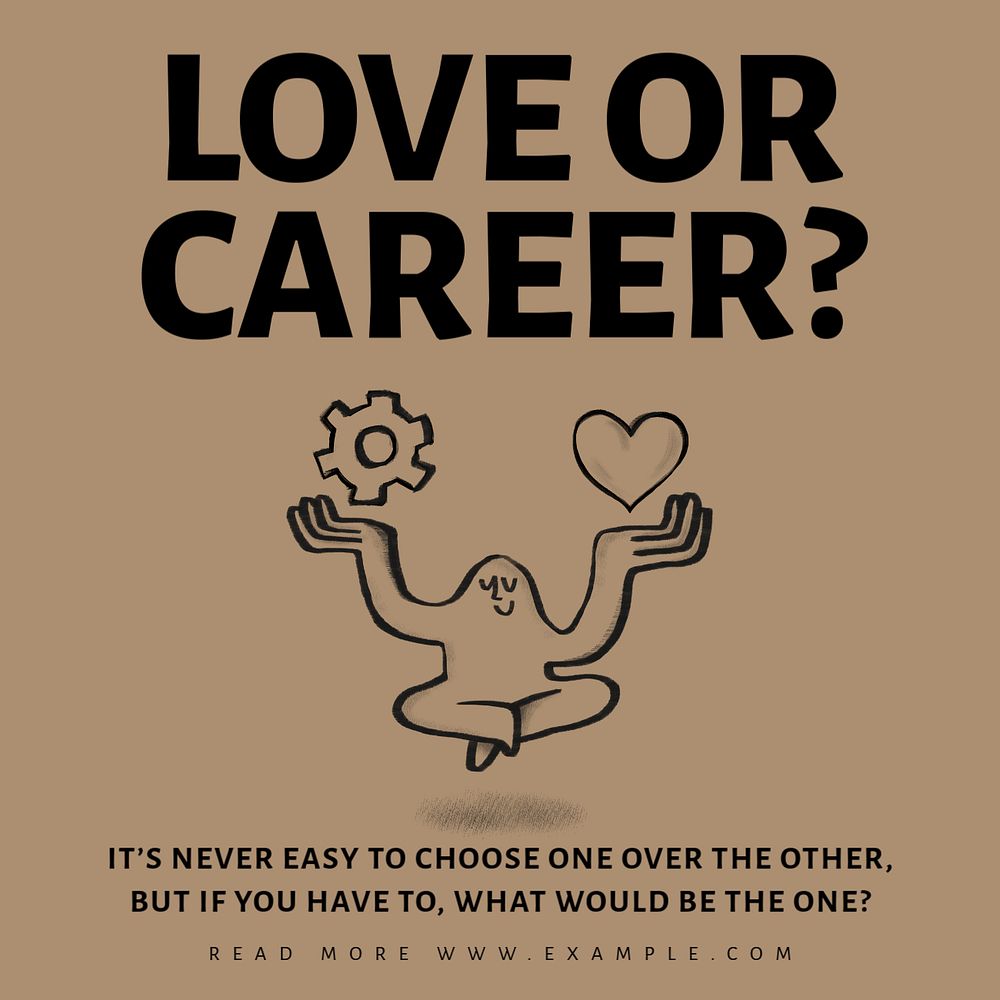 Love or career Facebook ad template, editable text & design