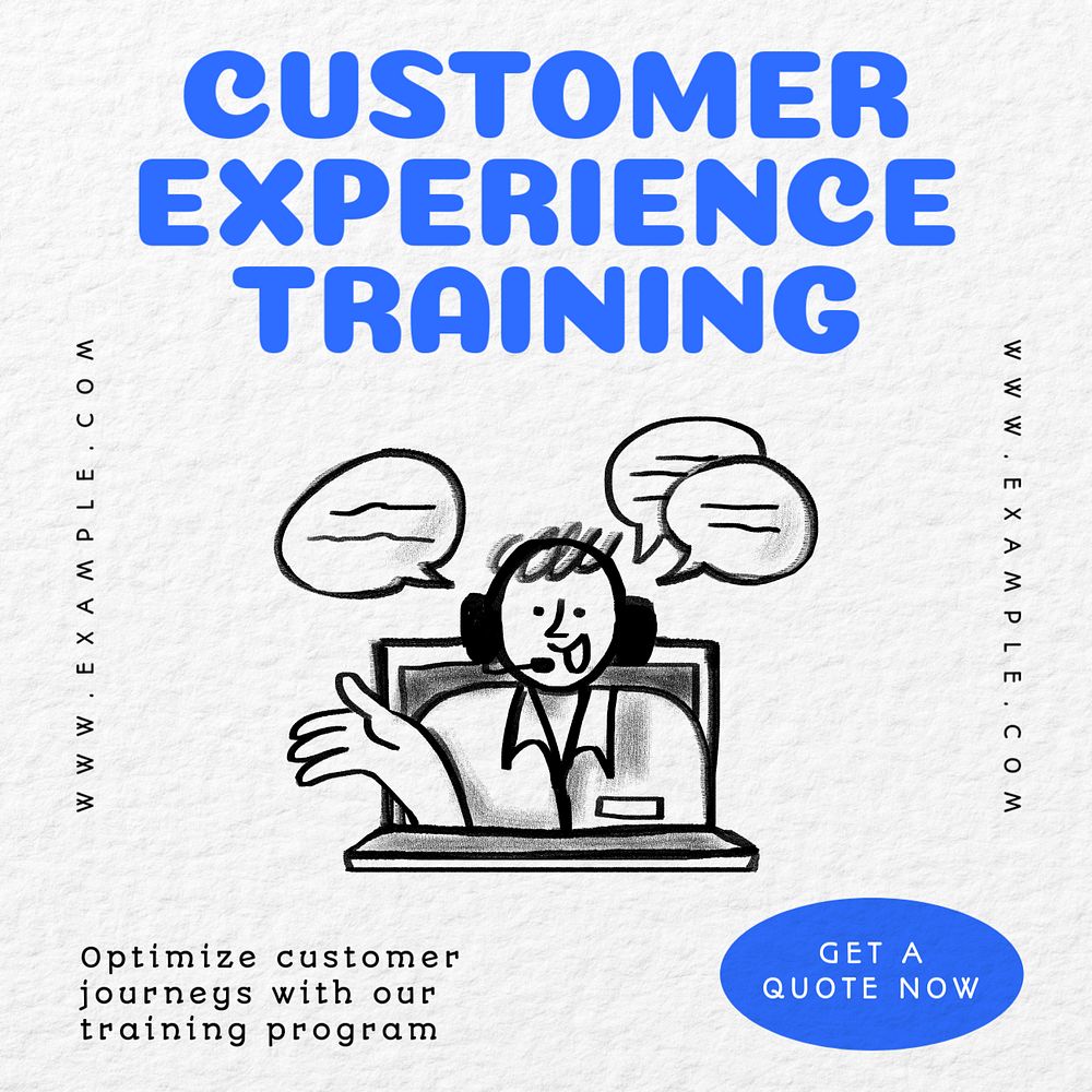 Customer experience training Facebook ad template, editable text & design