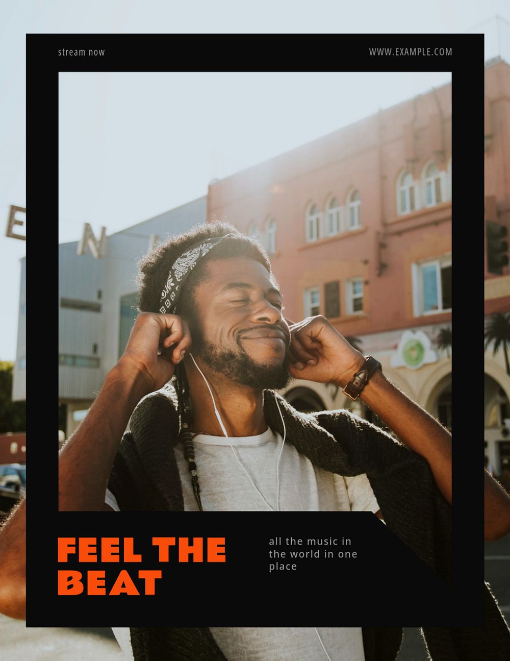 Feel the beats flyer template, editable text