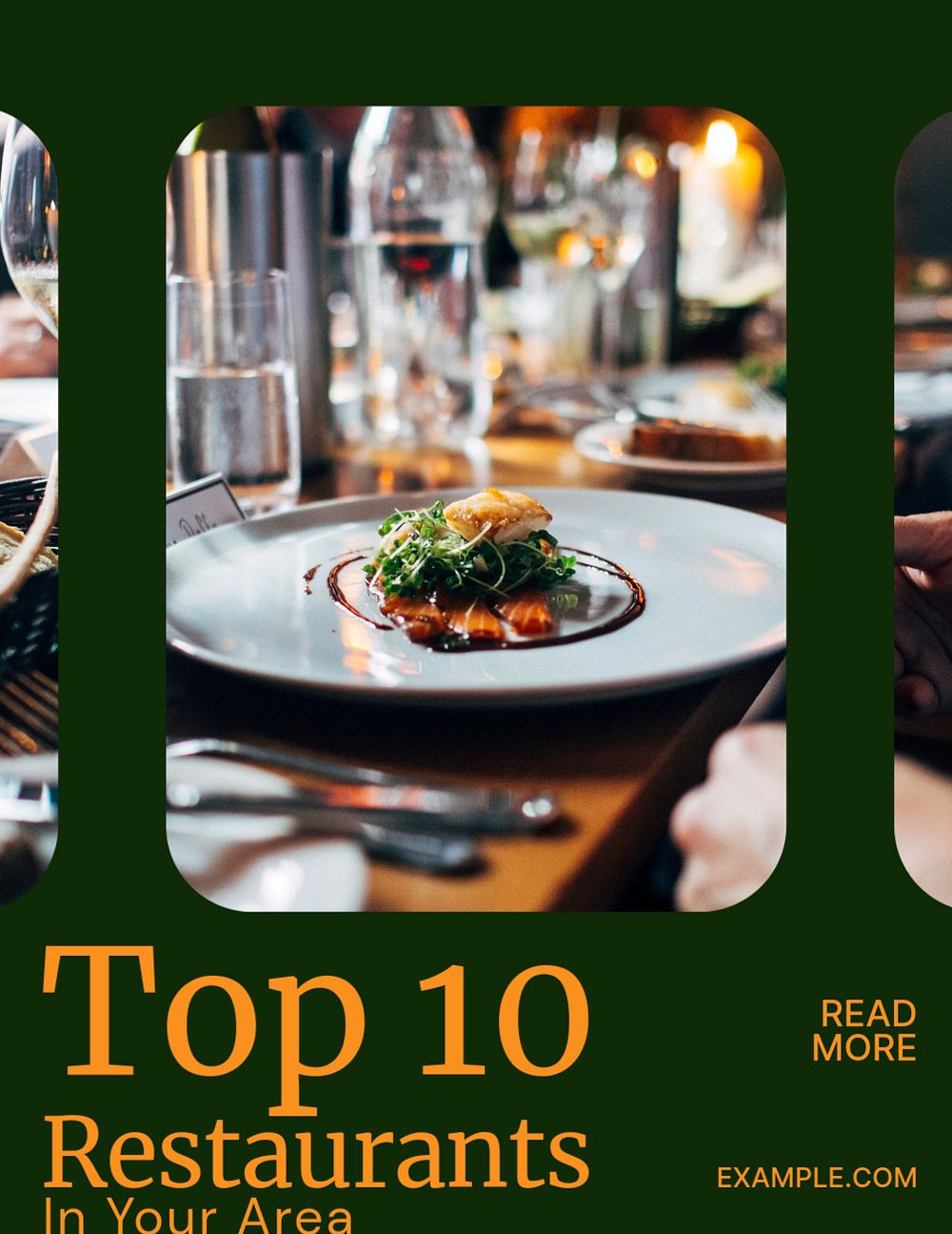 Top 10 restaurant flyer template, editable text