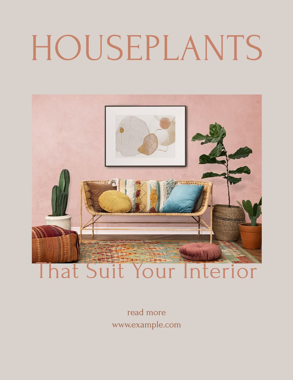 Houseplant flyer template, editable design