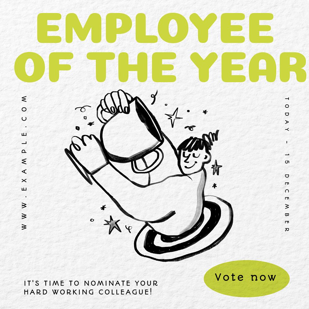 Best employees vote Facebook ad template, editable text & design