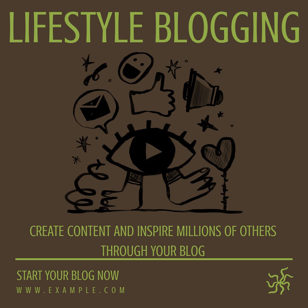 Lifestyle blogging Facebook ad template, editable text & design