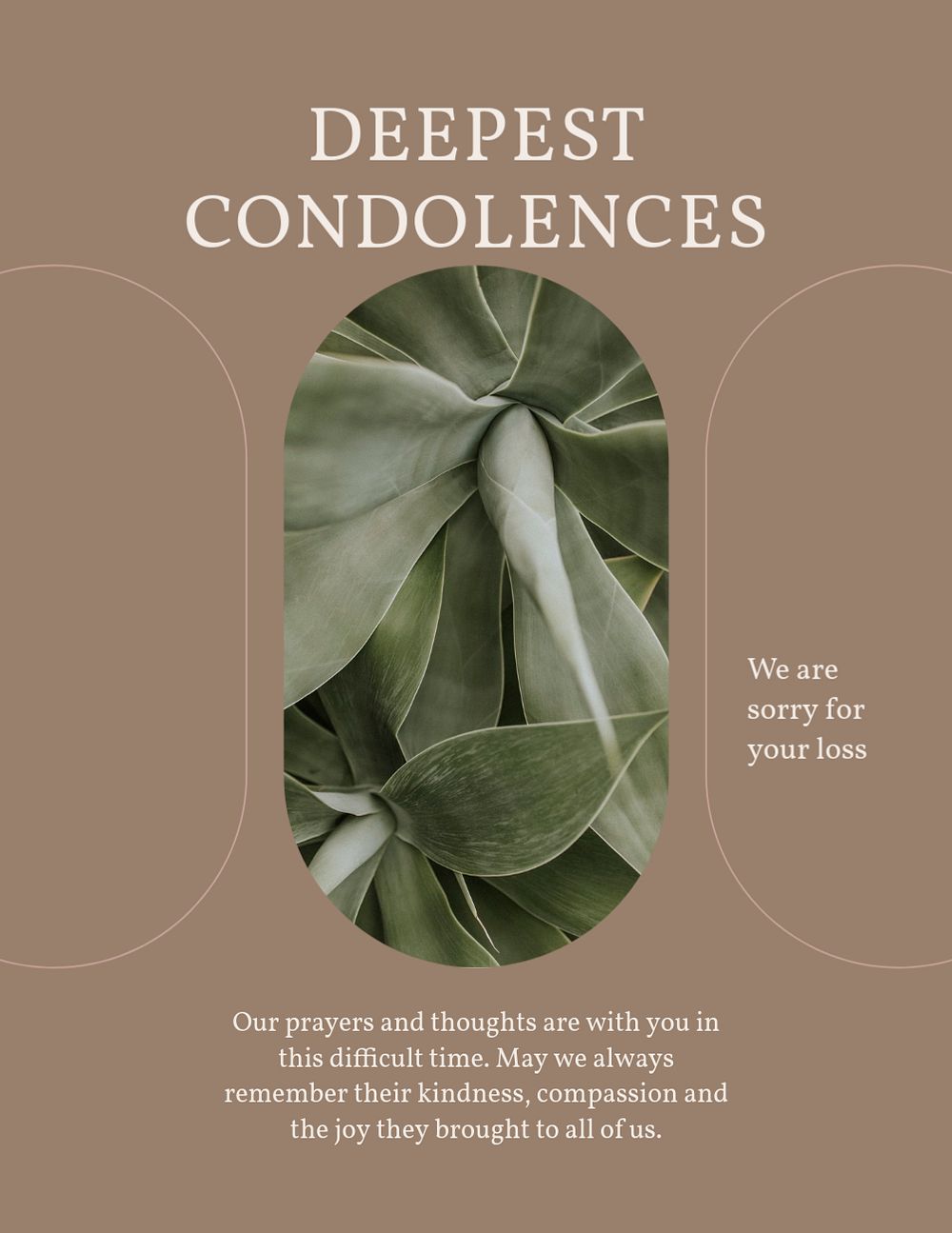 Deepest condolences flyer template, editable design