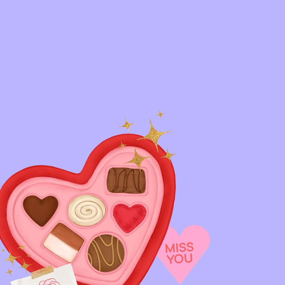 Cute Valentine's chocolate clipart, editable festive digital painting remix