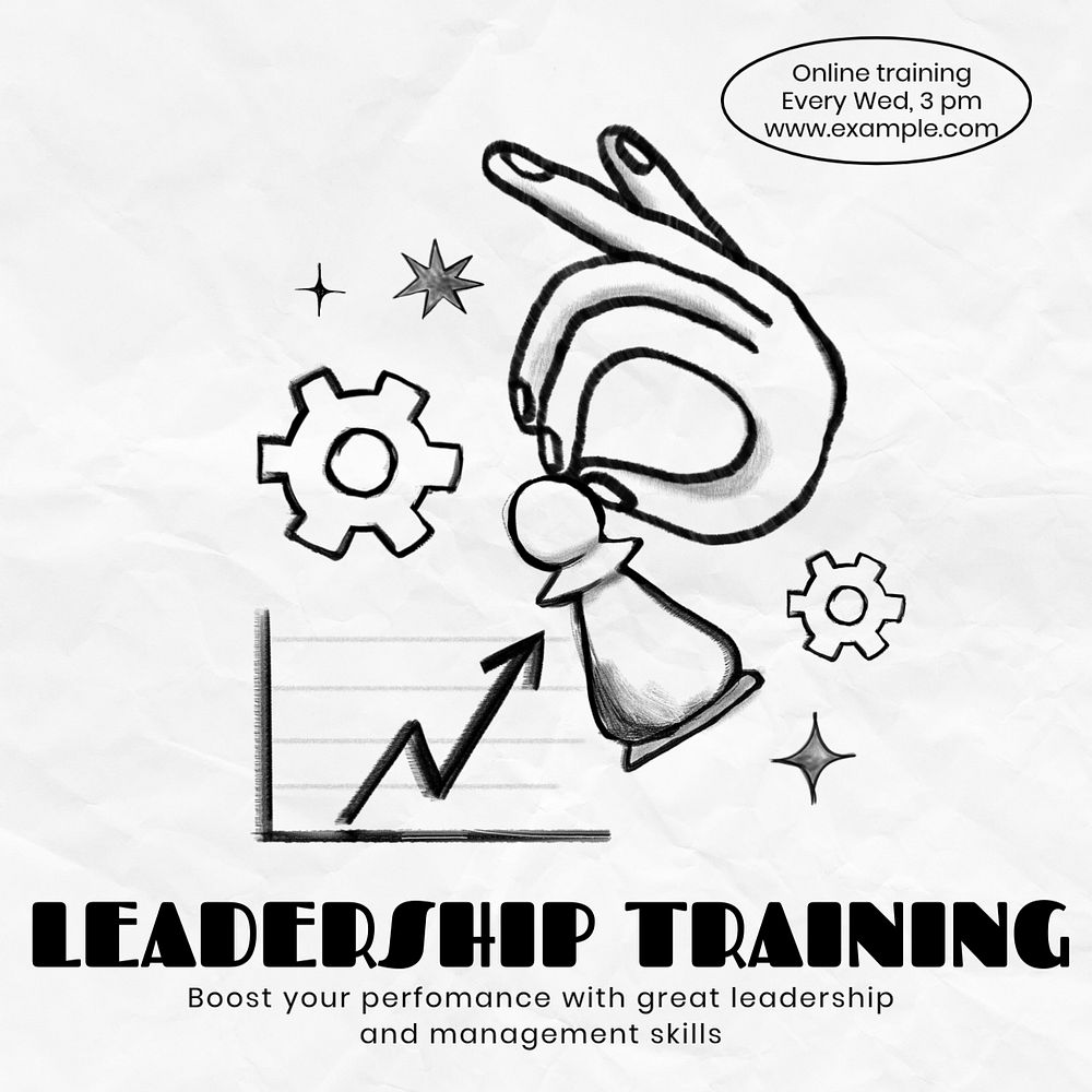 Leadership training Facebook ad template, editable text & design