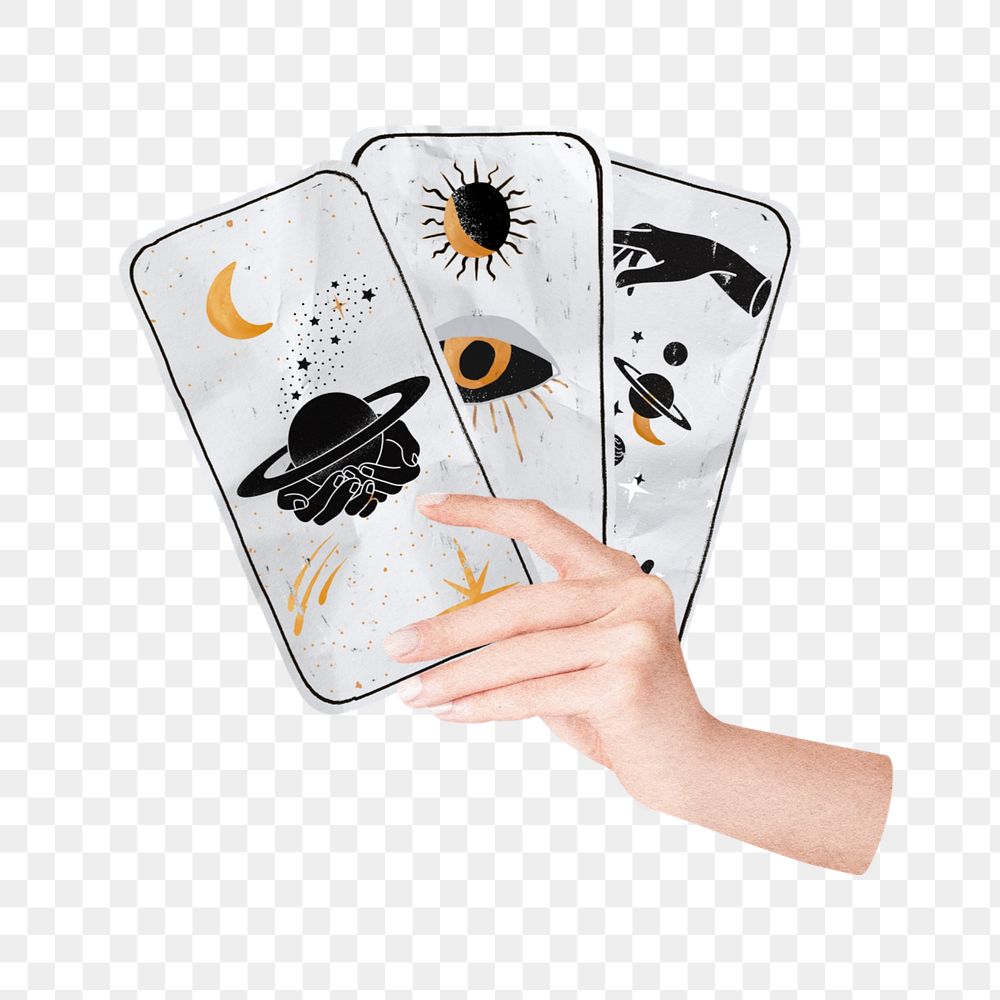 Celestial tarot cards element, editable fortune telling collage design