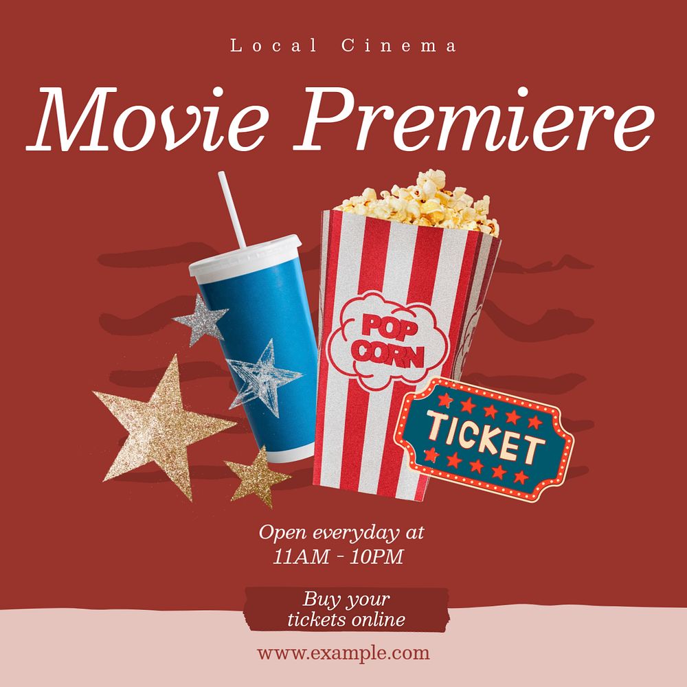 Movie premiere Instagram post template, editable social media design