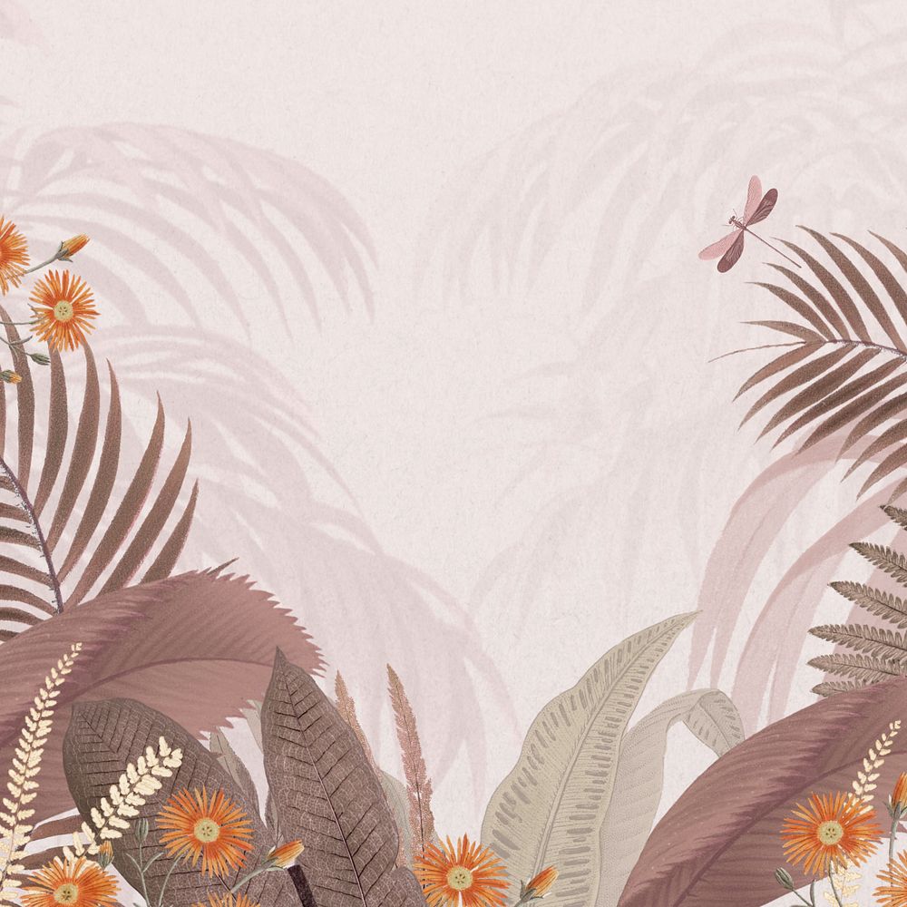 Tropical jungle pastel background, pink aesthetic, editable design