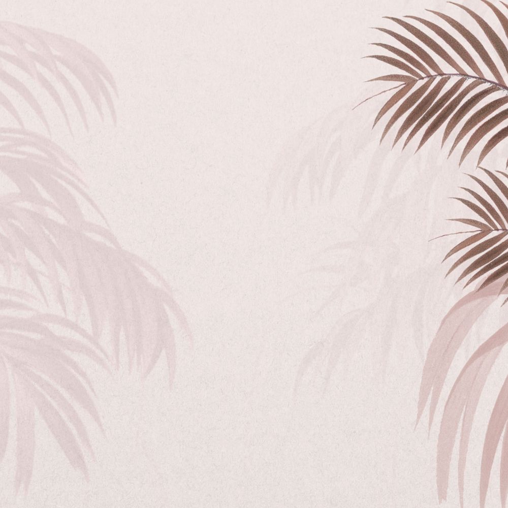 Pink palm leaf background, aesthetic botanical border, editable design