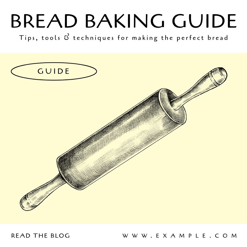 Bread baking guide Facebook ad template, editable text & design