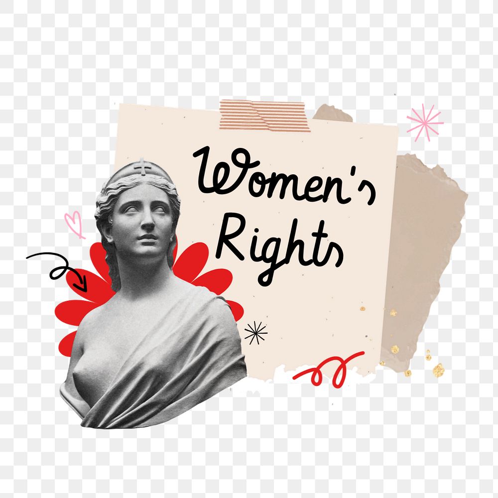 Women's right  word sticker typography, editable design