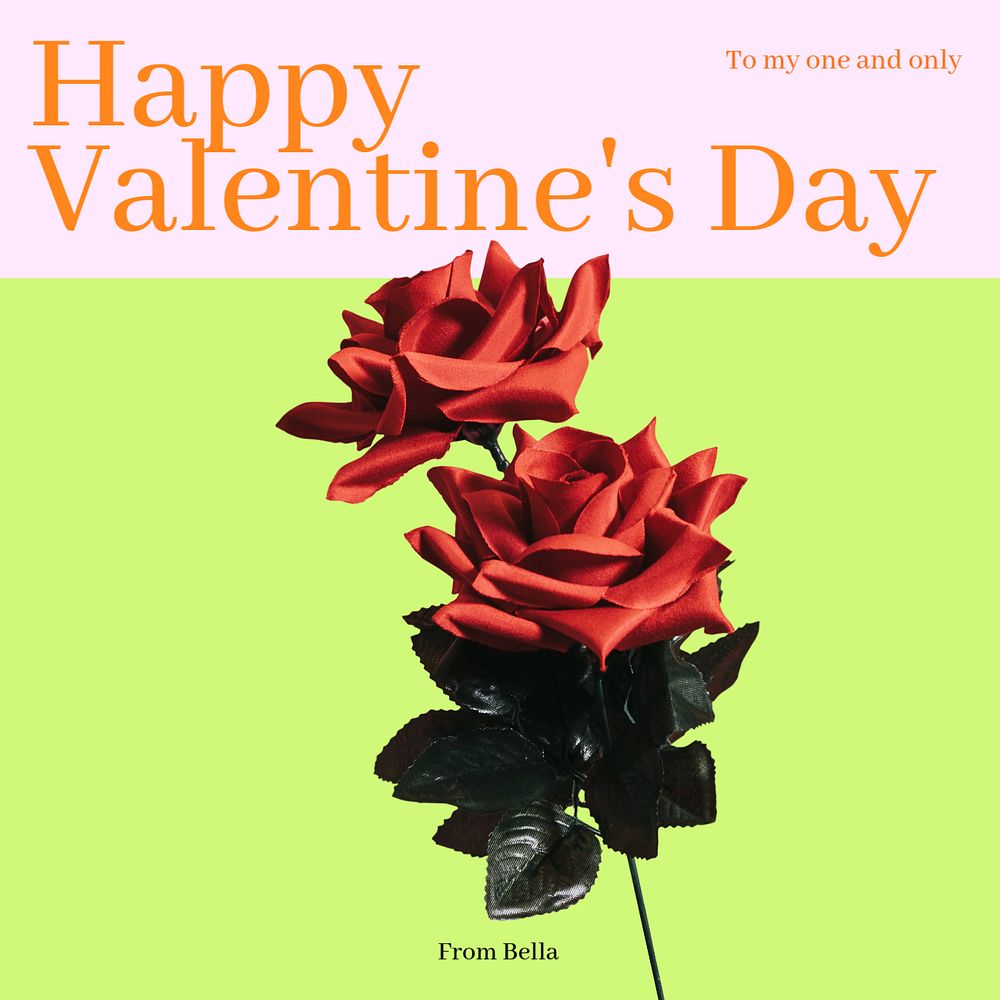 Valentine's day Facebook ad template, editable text & design