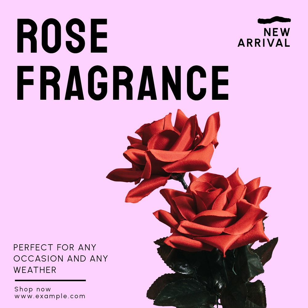 Rose fragrance Facebook ad template, editable text & design