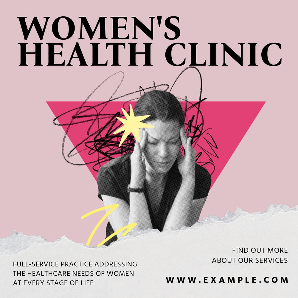 Women's health Instagram post template, editable social media design