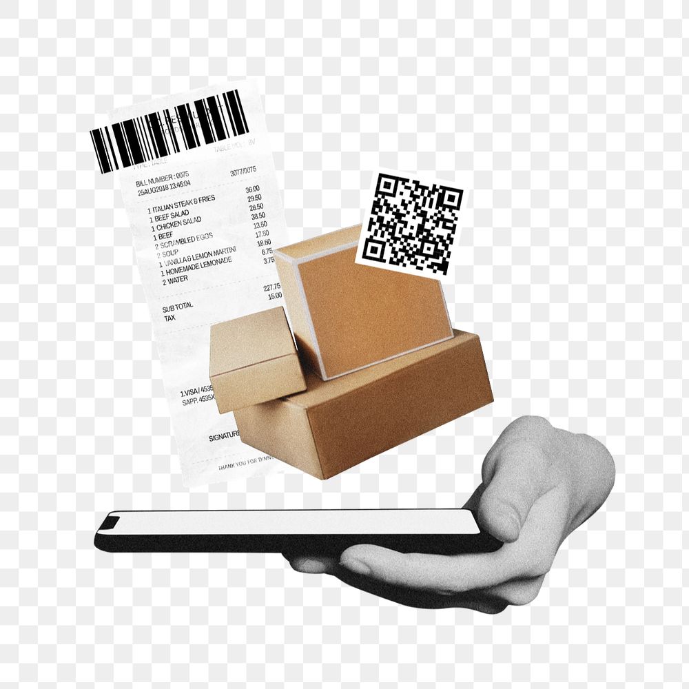 Online order tracking element, editable logistics technology collage design