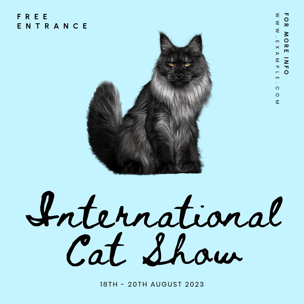 International Cat Show Facebook ad template, editable text & design